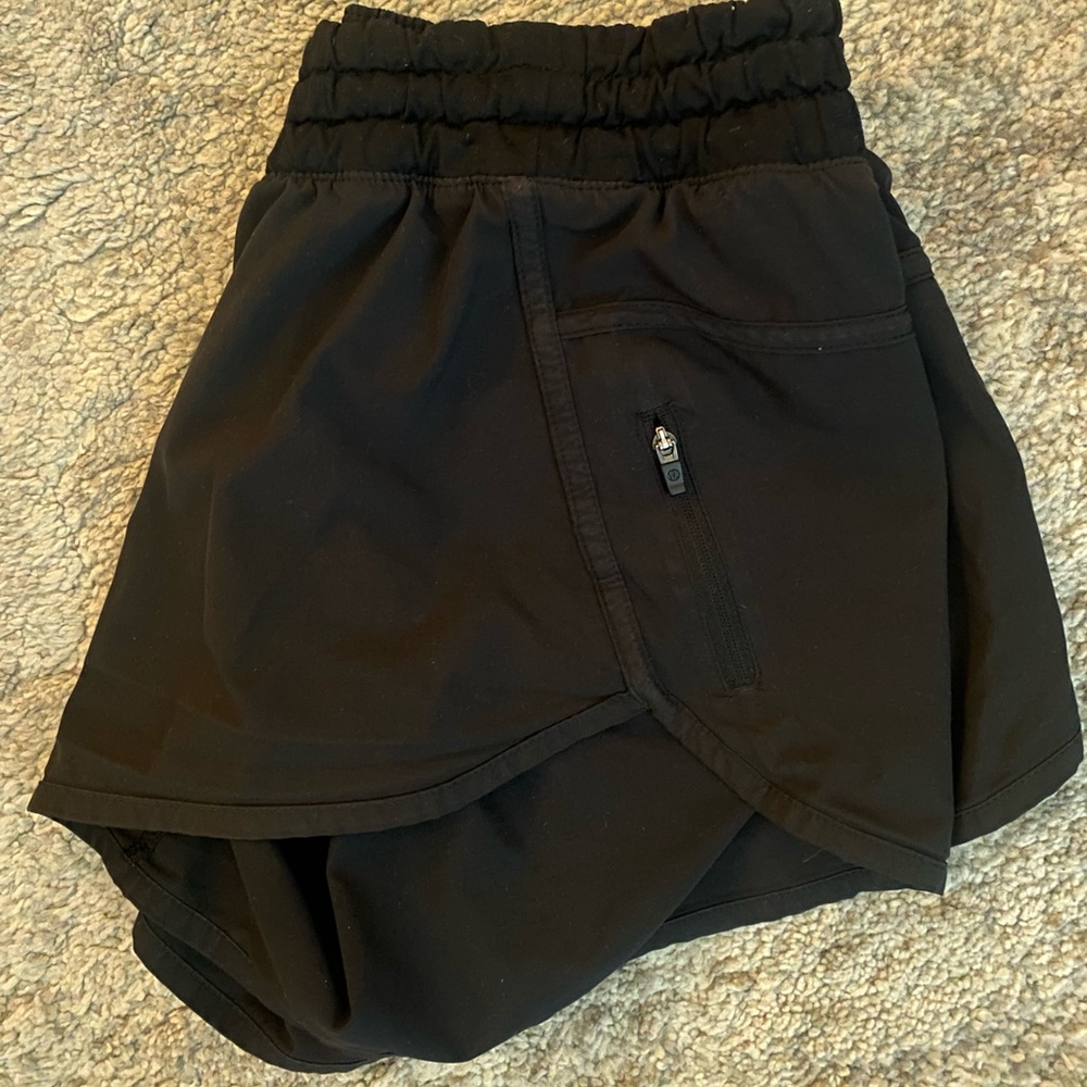 Black run times lulu shorts